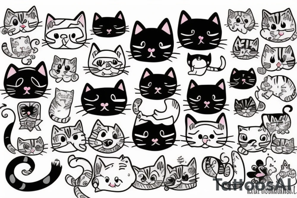 Cute cat tattoo idea