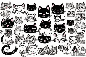 Cute cat tattoo idea