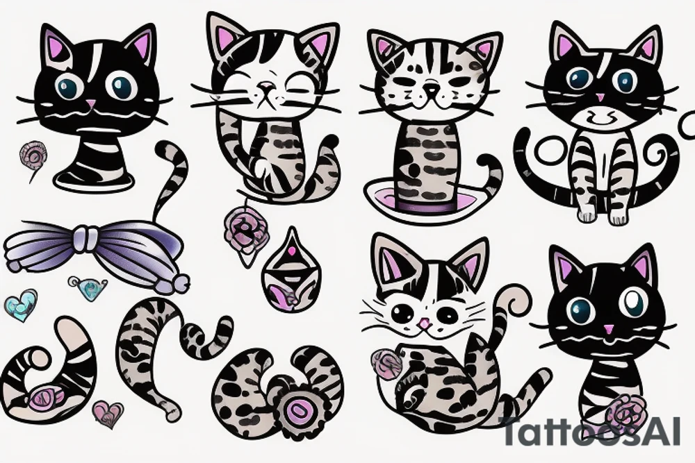 Cute cat tattoo idea