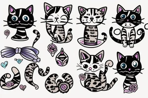 Cute cat tattoo idea