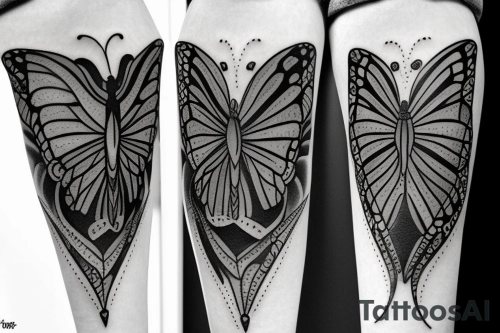 Butterfly with a dark soul tattoo idea