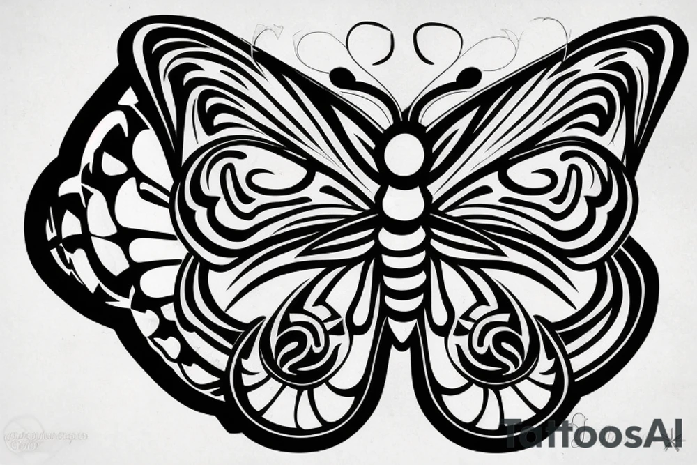 Butterfly with a dark soul in the matrix tattoo idea