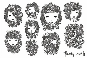 Family, coding, flowers tattoo idea