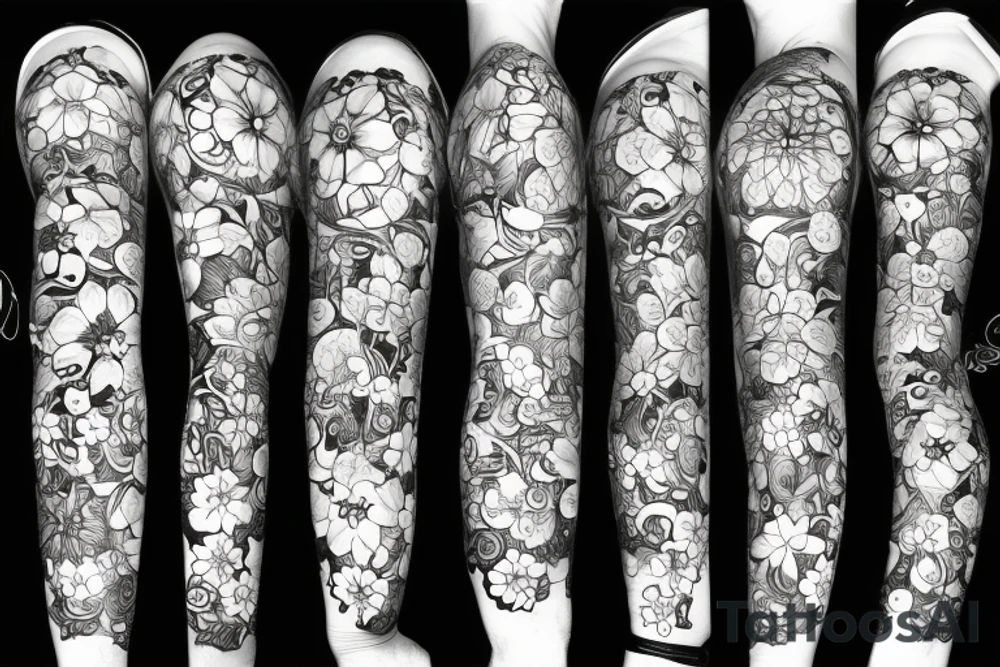Family, coding, flowers tattoo idea