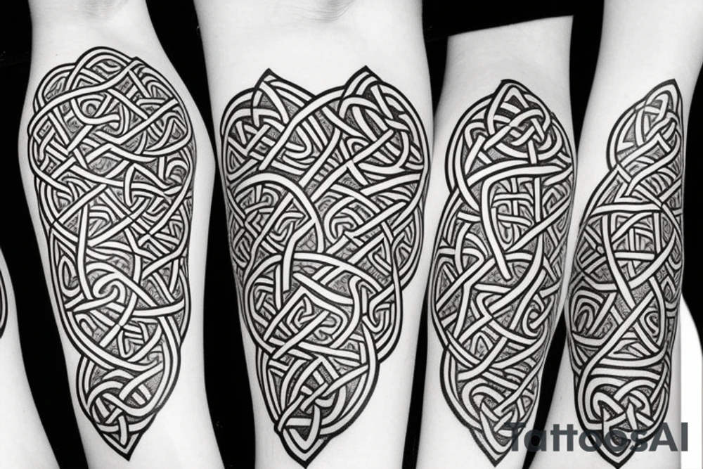 Botanical Celtic folk art tattoo idea