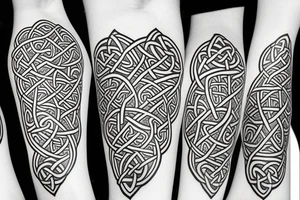 Botanical Celtic folk art tattoo idea