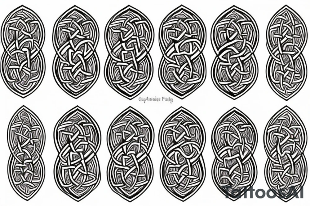 Botanical Celtic folk art tattoo idea