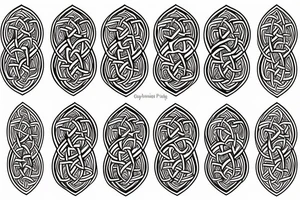 Botanical Celtic folk art tattoo idea
