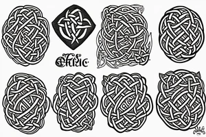 Botanical Celtic folk art tattoo idea