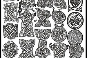 Botanical Celtic folk art tattoo idea