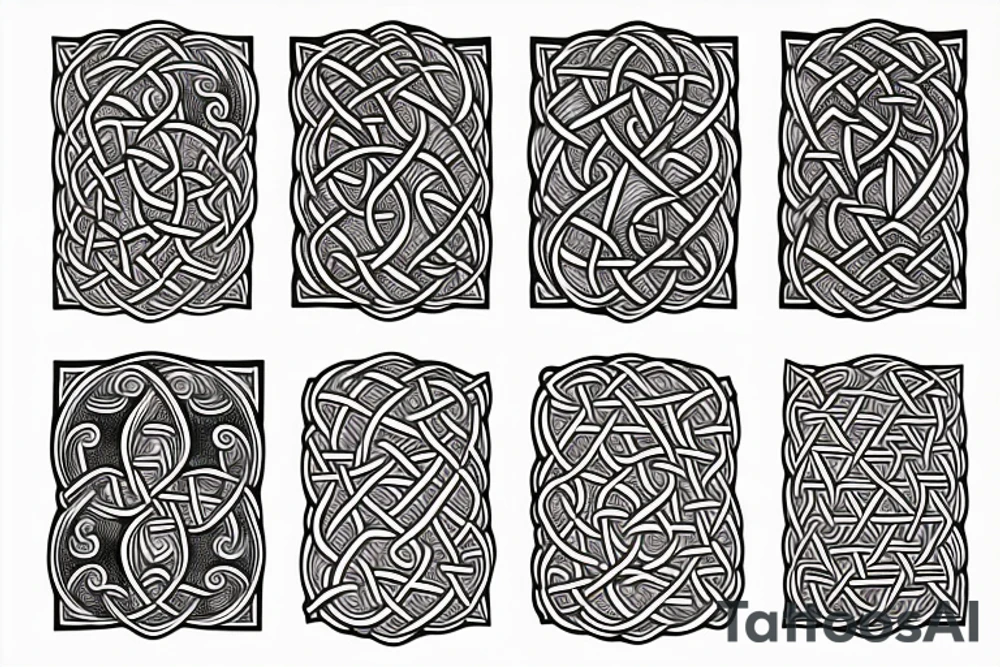 Botanical Celtic folk art tattoo idea