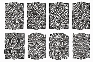 Botanical Celtic folk art tattoo idea