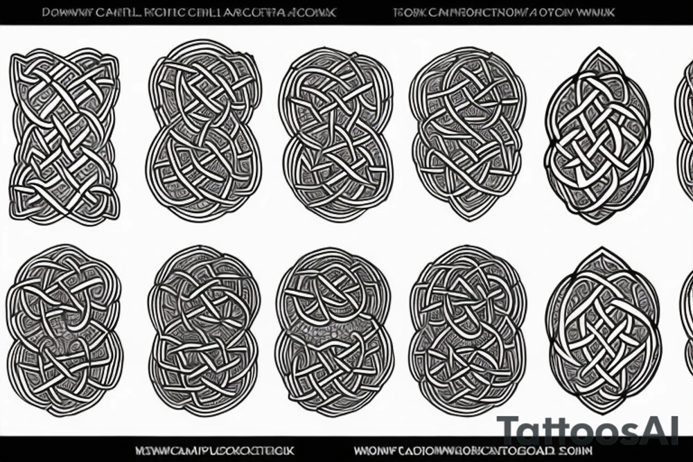Botanical Celtic folk art tattoo idea
