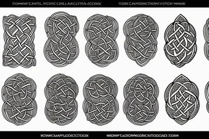 Botanical Celtic folk art tattoo idea