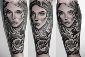 Chicano leg sleeve tattoo idea