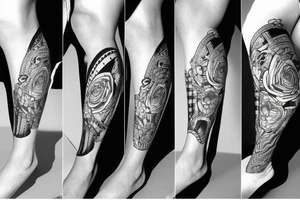 Chicano leg sleeve tattoo idea