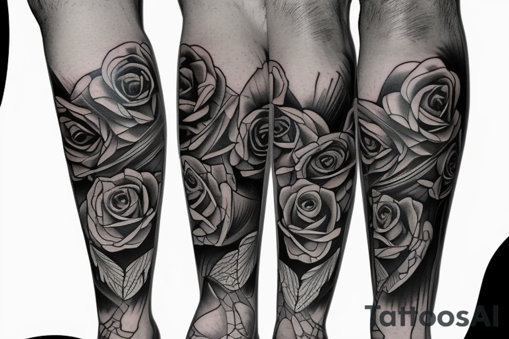 Chicano leg sleeve tattoo idea