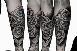 Chicano leg sleeve tattoo idea