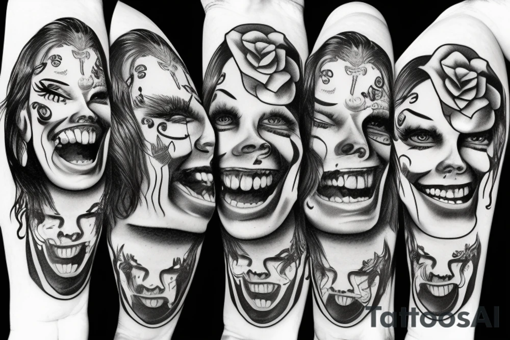 Chicano laugh now cry later tattoo idea