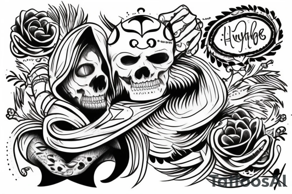 Two mans huging eachother tattoo idea