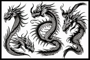 A big dragon with two faces tattoo idea