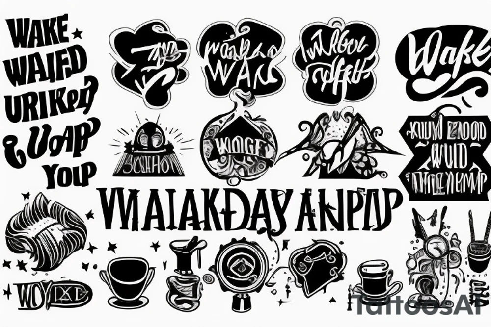 a old school text 'Wake up to reality' tattoo idea a old school text 'Wake up to reality' tattoo idea