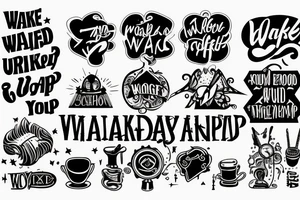 a old school text 'Wake up to reality' tattoo idea