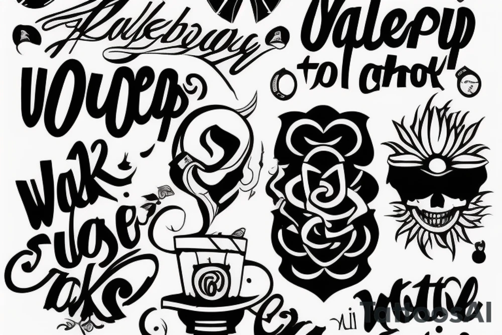 Wake up to reality tattoo text old school tattoo idea