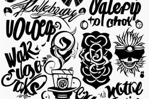 Wake up to reality tattoo text old school tattoo idea