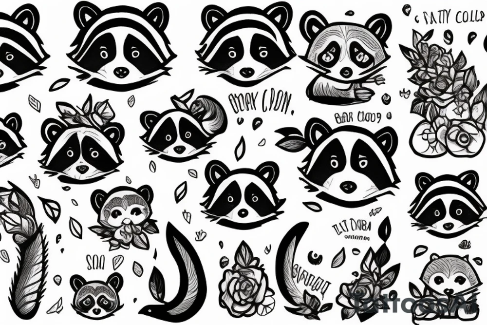 Little sweet raccoon in a tank tattoo idea