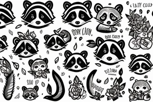Little sweet raccoon in a tank tattoo idea