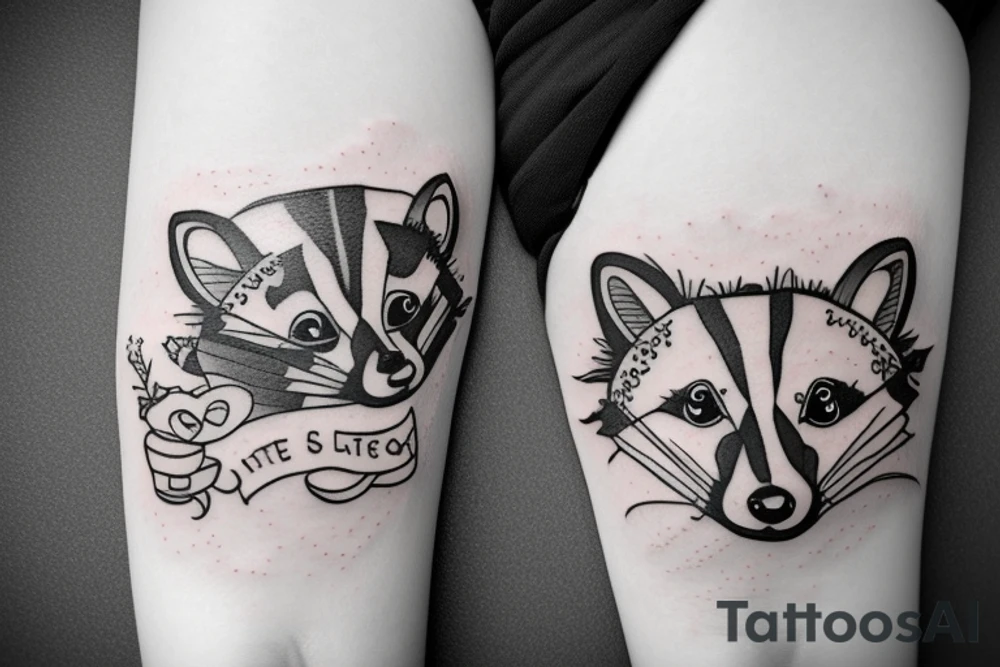 Little sweet raccoon in a tank tattoo idea