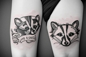 Little sweet raccoon in a tank tattoo idea