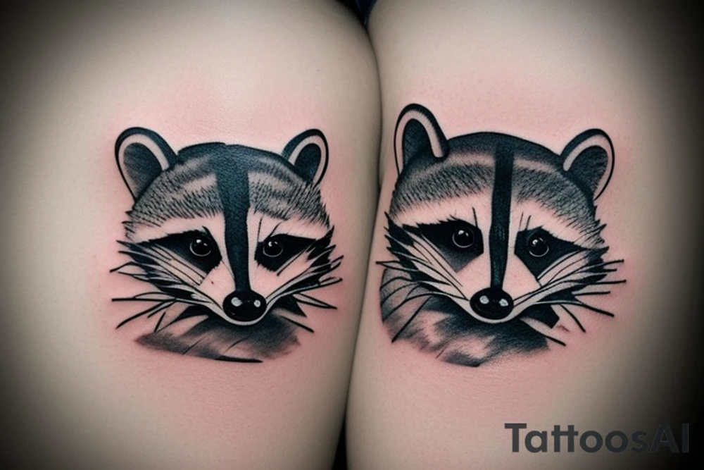 Little sweet realistic raccoon in a tank tattoo idea