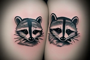 Little sweet realistic raccoon in a tank tattoo idea