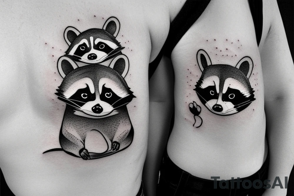 Little sweet realistic raccoon in a tank tattoo idea