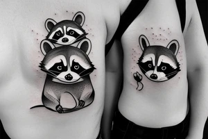 Little sweet realistic raccoon in a tank tattoo idea