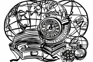 Globe in a backpack tattoo idea