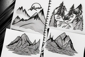 Travel feminine mountain nature tattoo idea