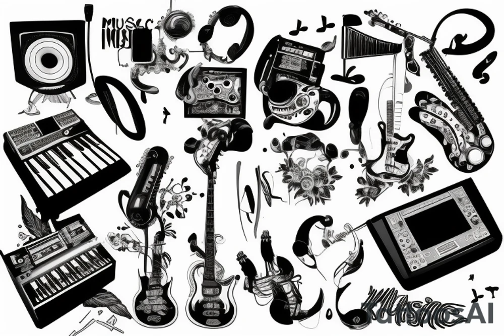 Reproductor de musica tattoo idea