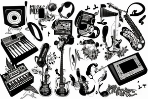 Reproductor de musica tattoo idea