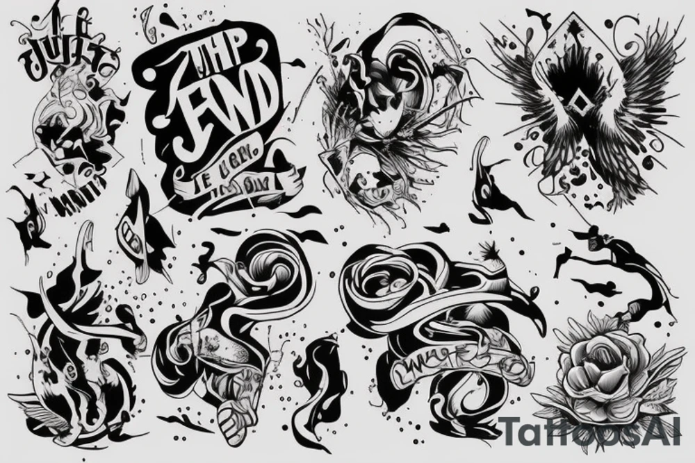 Jump of the end the water is clear and innocent tattoo idea