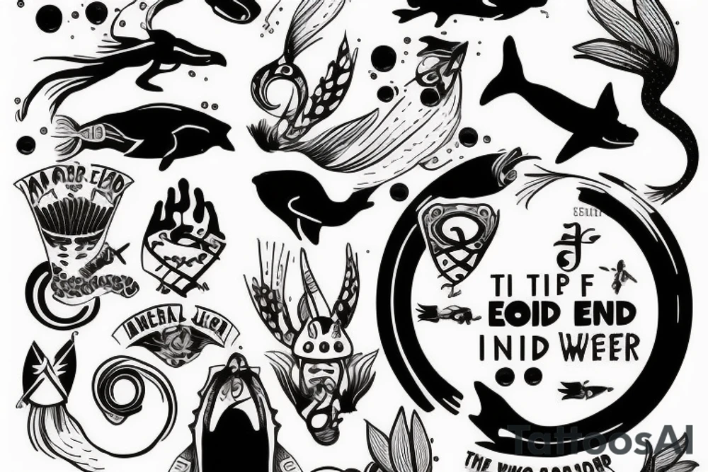 Jump of the end the water is clear and innocent tattoo idea