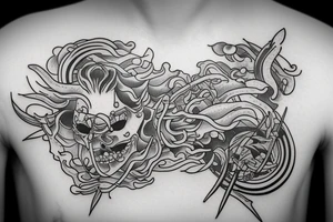 Jump of the end the water is clear and innocent tattoo idea