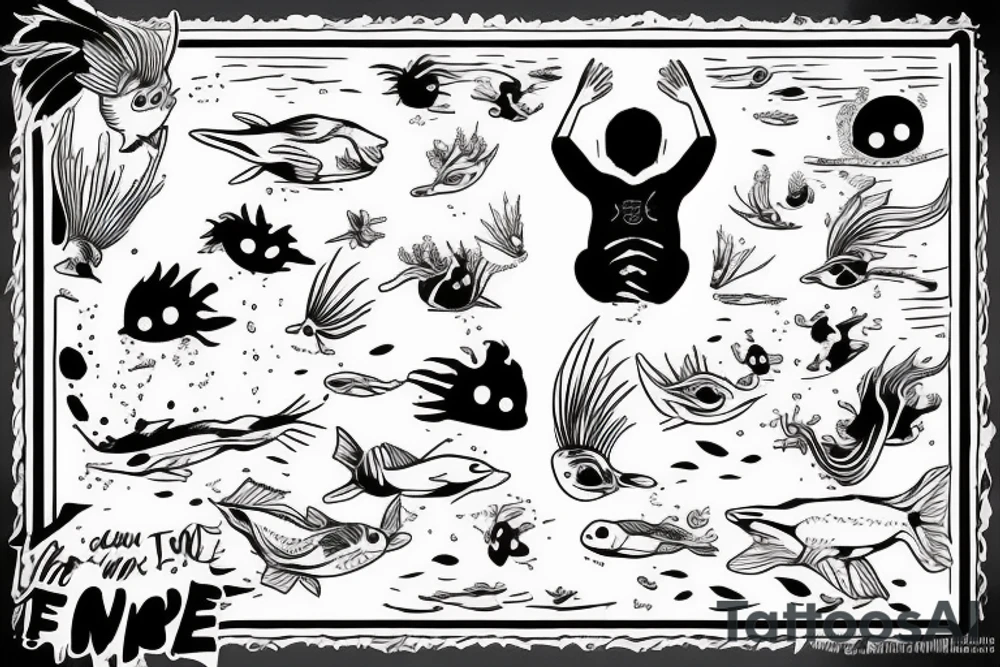 Jump of the end the water is clear and innocent tattoo idea