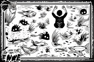 Jump of the end the water is clear and innocent tattoo idea