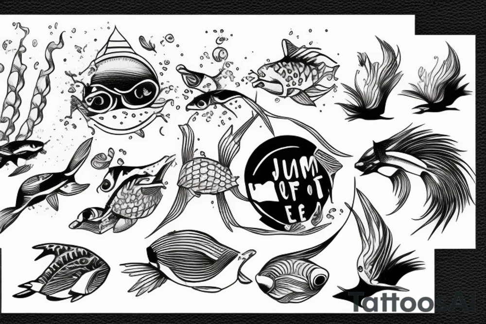 Jump of the end the water is clear and innocent tattoo idea