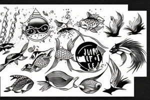 Jump of the end the water is clear and innocent tattoo idea