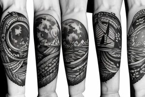 Full moon with something unique tattoo idea