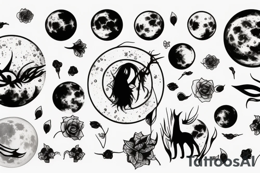 Full moon with something unique tattoo idea